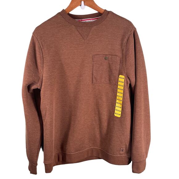 Coleman Men's Sherpa Lined Long Sleeve Crew Shirt Medium in Copper Heather NWT - Picture 1 of 9